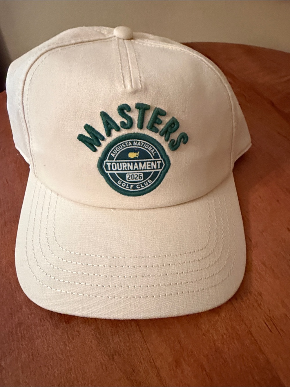 Masters Cream Baseball Cap with Green Embroidery NWT